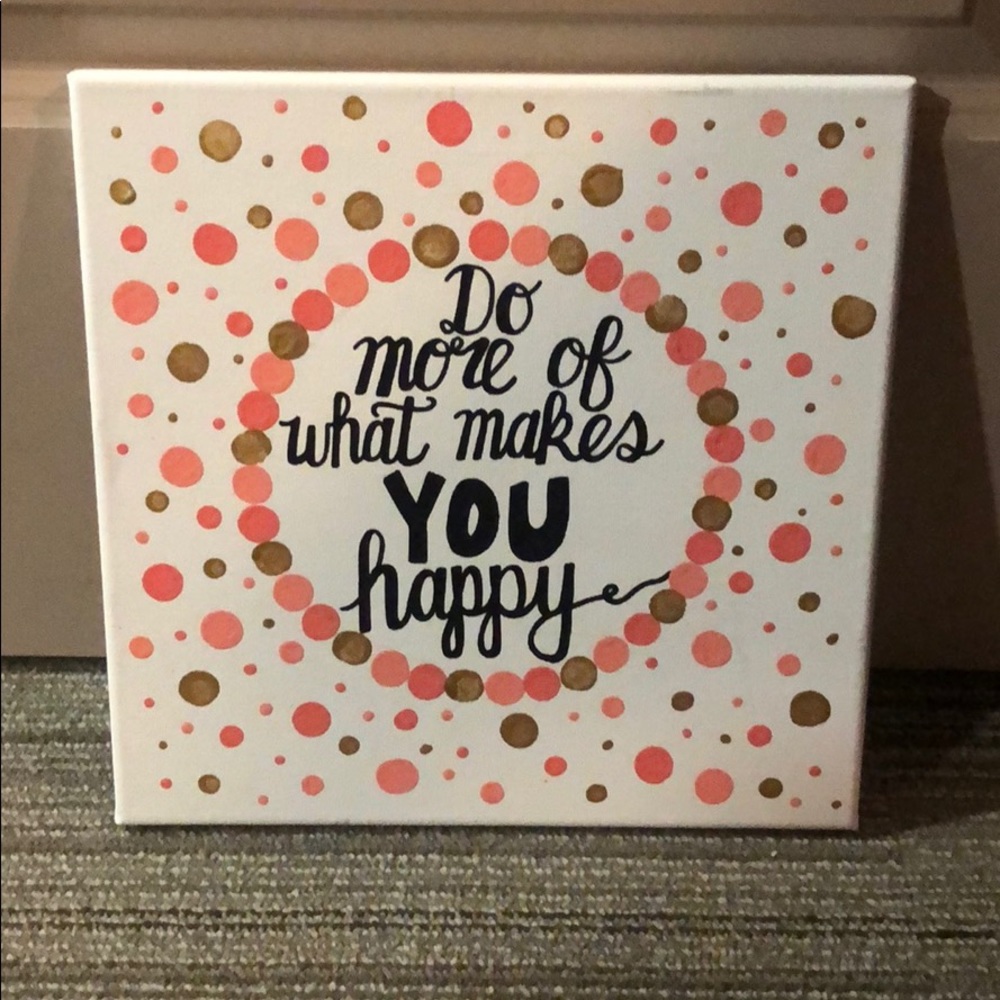 Hand painted quote canvas